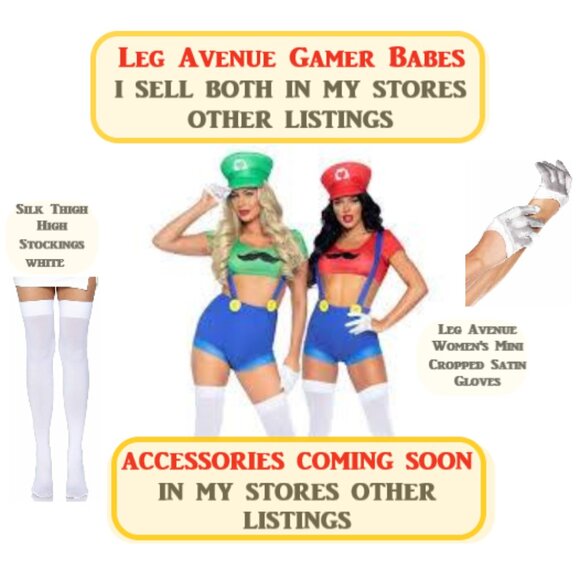 Gamer Sidekick Sexy Luigi Costume With Hat Leg Avenue 🆕⌚😮‍💨⚡🚚 - Picture 15 of 16